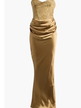 jasmine jade draped strapless corset dress House OF CB Jasmine Strapless Mini Dress
